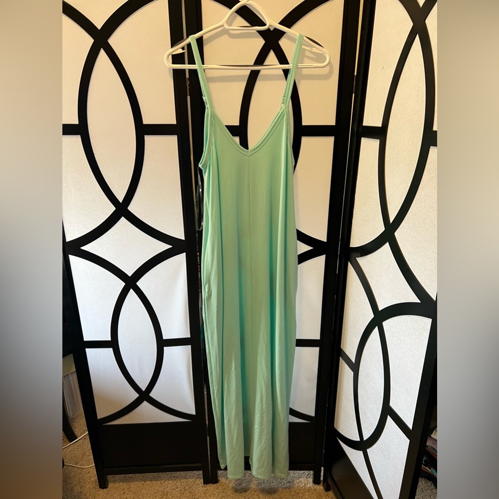 Zénana Teal tank maxi dress